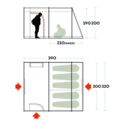 Tenda Ferrino Fenix 5 -Brunne Campeggio Negozio tenda ferrino fenix 5 campeggio stanziale ampia abitabilita family famiglia 1